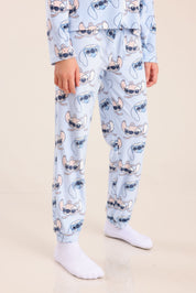 FOX בנות אחר פיג'מה קטיפה ממותגת סטיץ' פיג'מה קטיפה ממותגת סטיץ'