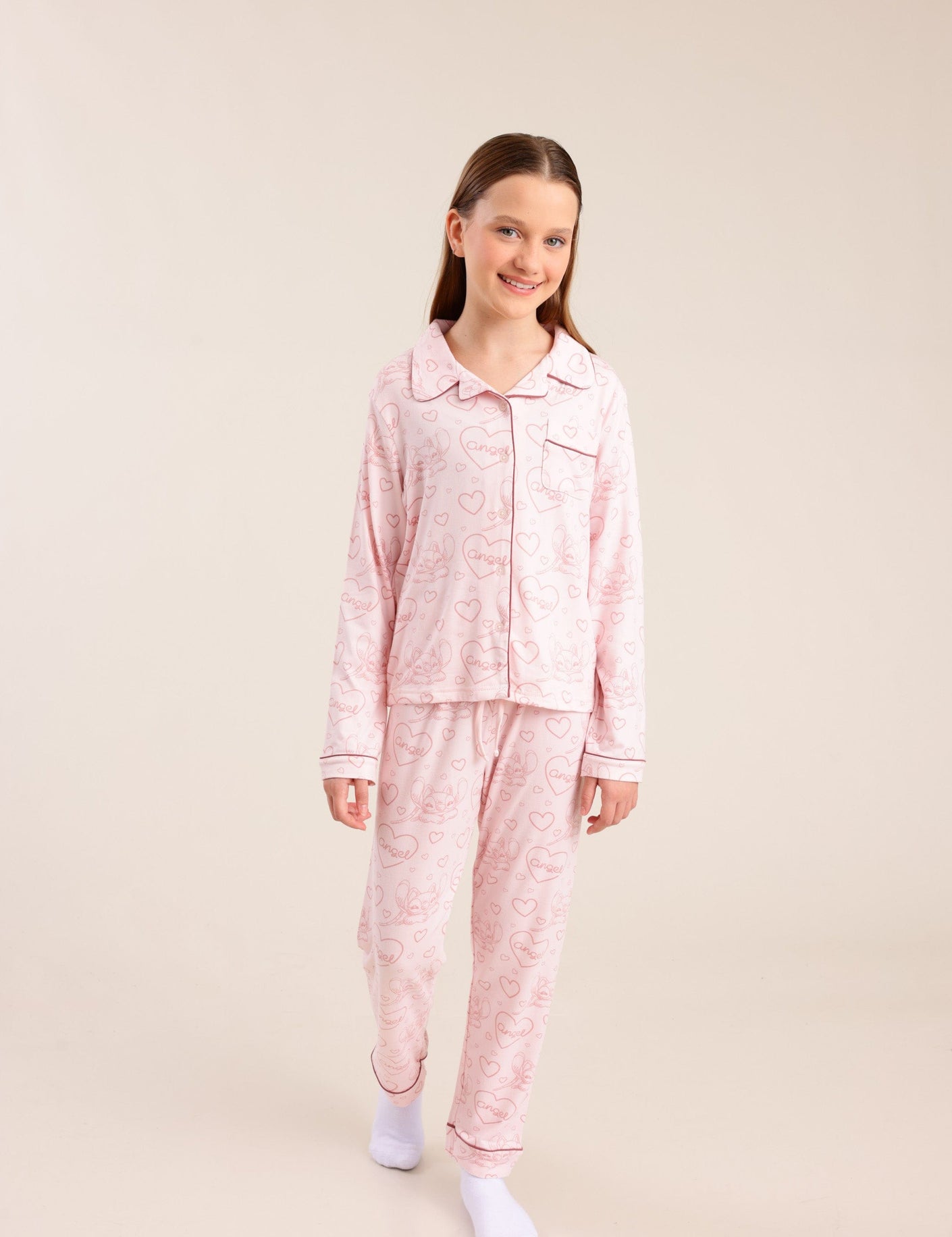 FOX בנות אחר פיג'מה ממותגת סטיץ' פיג'מה ממותגת סטיץ'