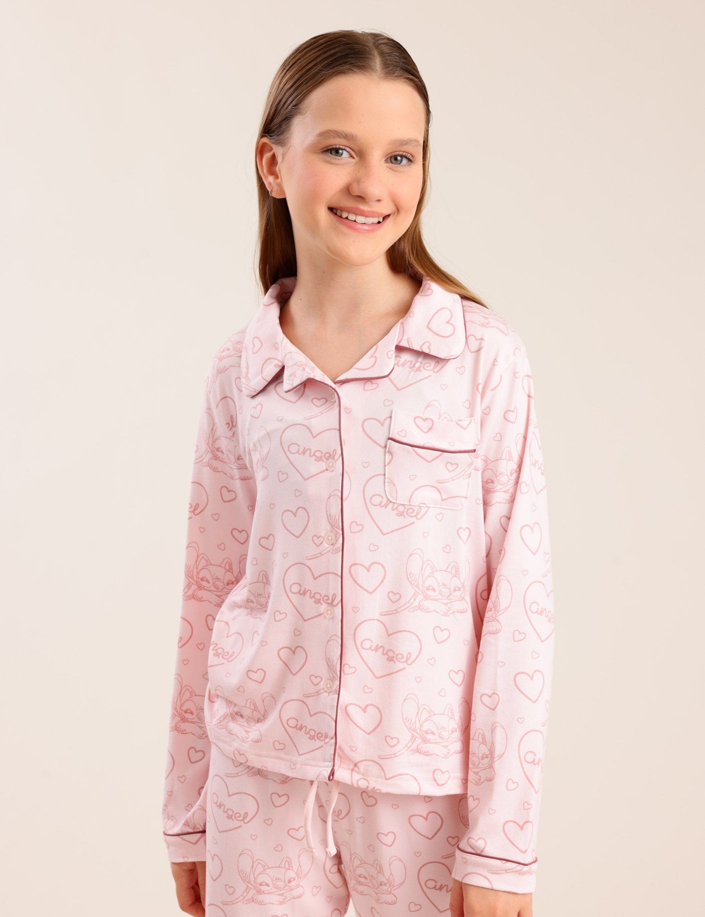 FOX בנות אחר פיג'מה ממותגת סטיץ' פיג'מה ממותגת סטיץ'