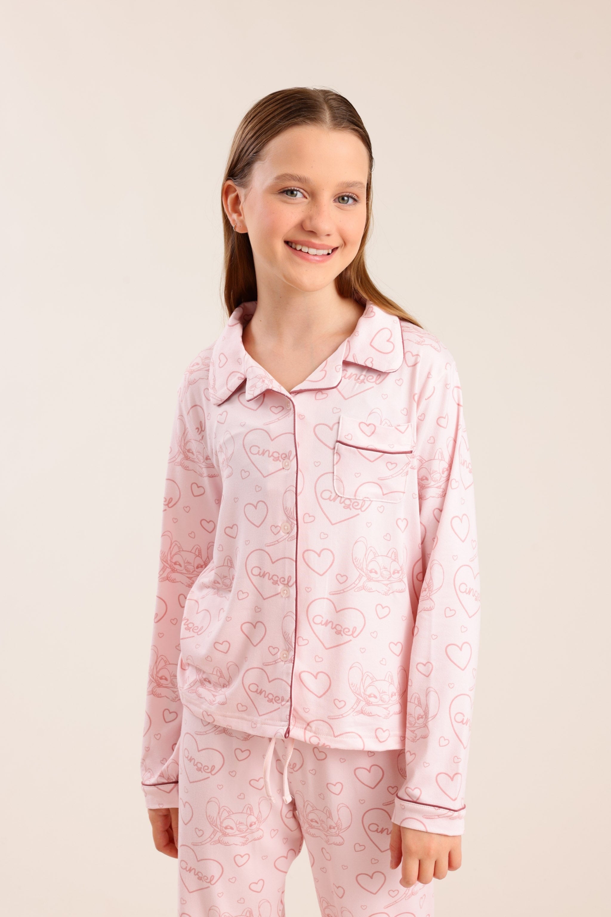 FOX בנות אחר פיג'מה ממותגת סטיץ' פיג'מה ממותגת סטיץ'