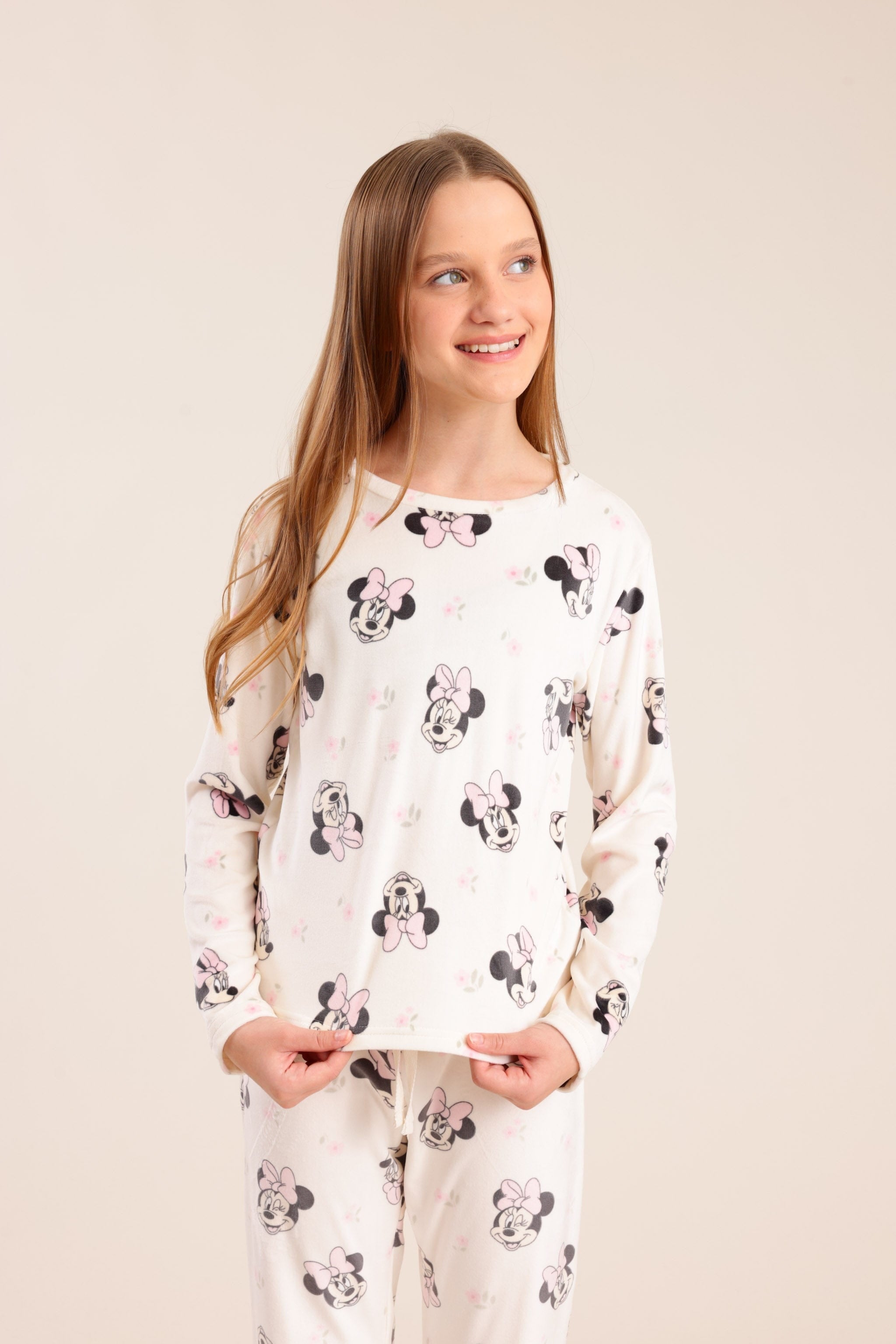 FOX בנות אחר פיג'מה קטיפה ממותגת דיסני MINIME פיג'מה קטיפה ממותגת דיסני MINIME