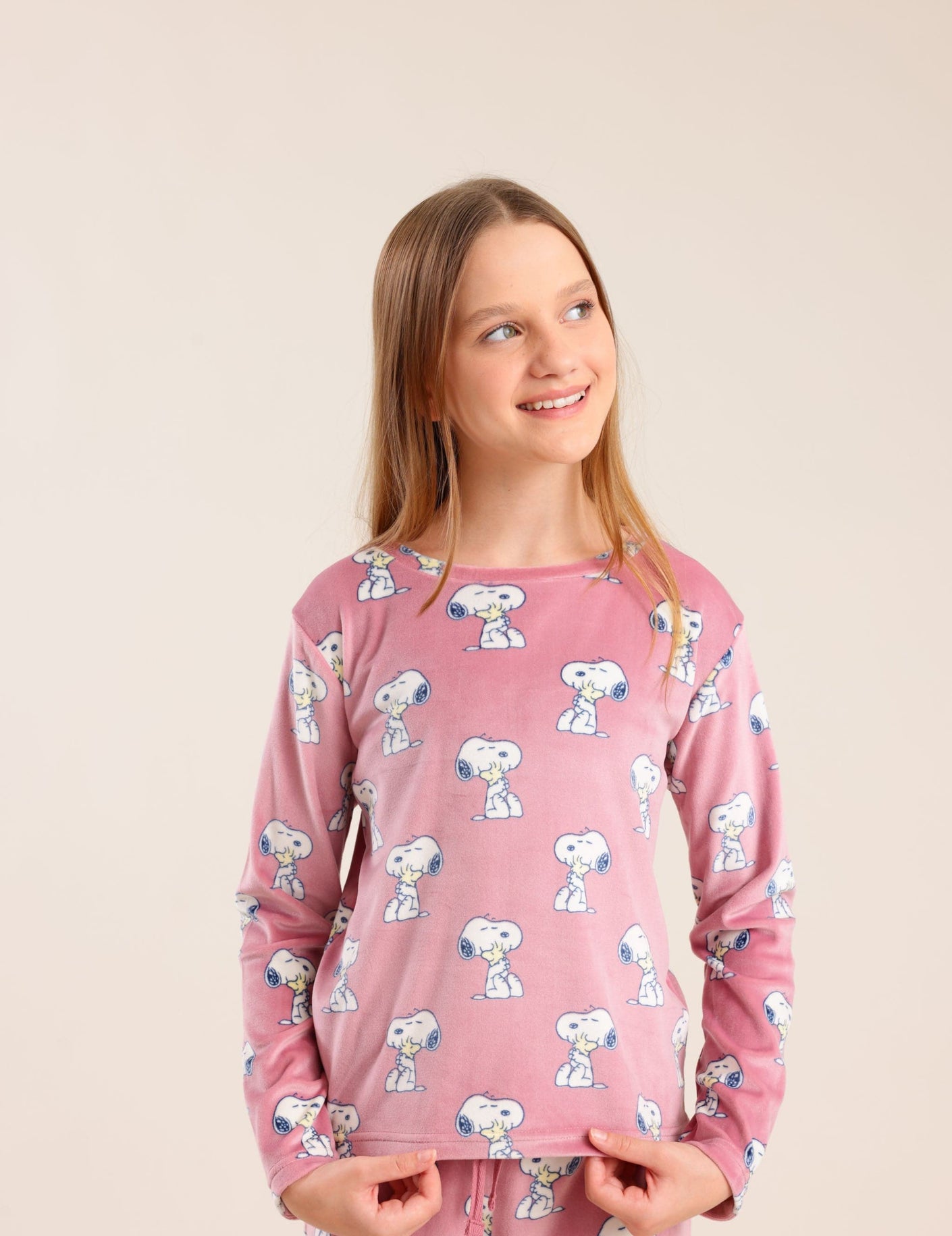 FOX בנות אחר פיג'מה קטיפה ממותגת סנופי פיג'מה קטיפה ממותגת סנופי