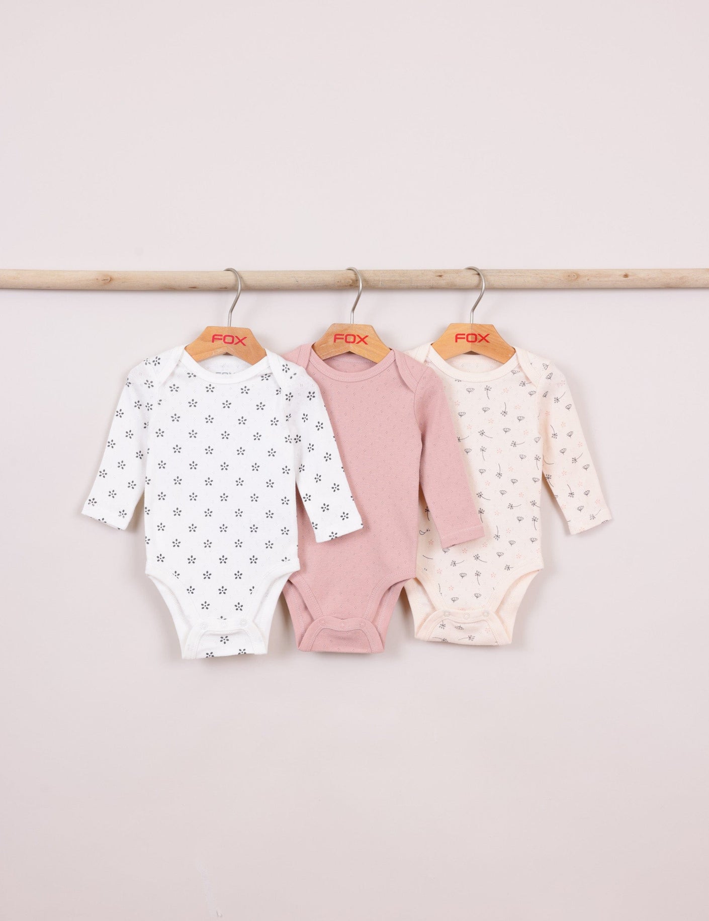 FOX תינוקות בנות אחר מארז 3 בגדי גוף מארז 3 בגדי גוף