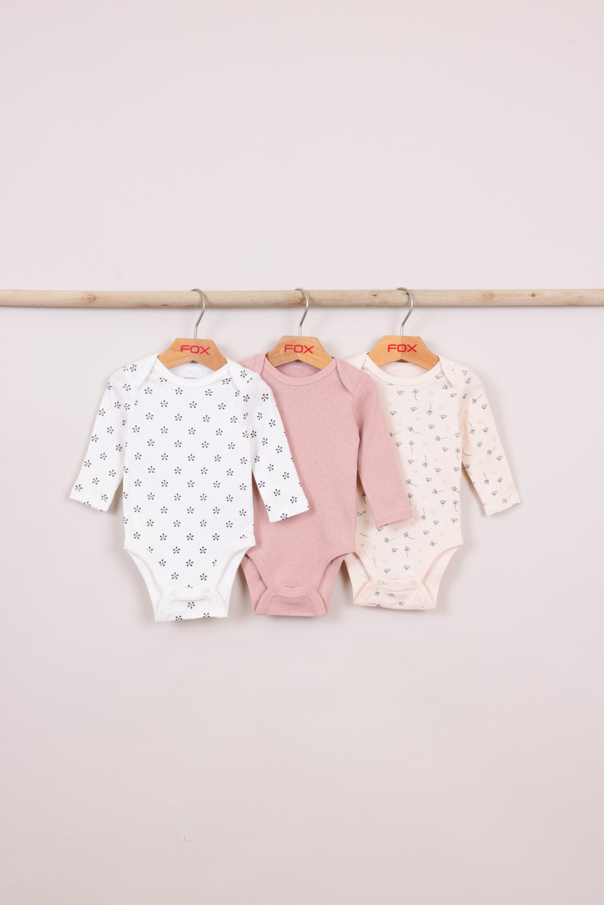 FOX תינוקות בנות אחר מארז 3 בגדי גוף מארז 3 בגדי גוף