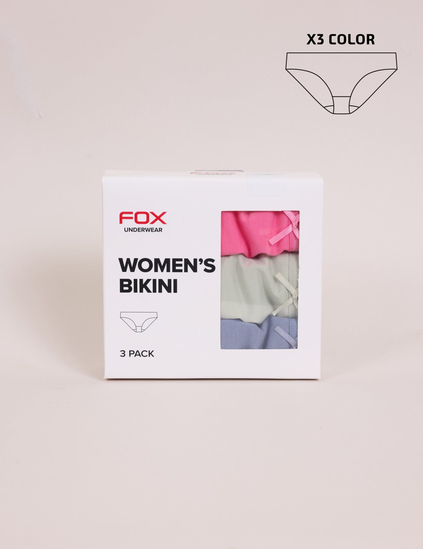 FOX אביזרים תחתונים מארז 3 תחתוני ביקיני מארז 3 תחתוני ביקיני