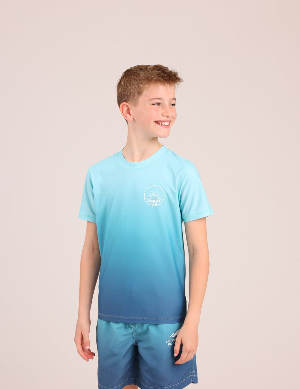 FOX בנים חולצה קצרה חולצת בגד ים עם הדפס חולצת בגד ים עם הדפס