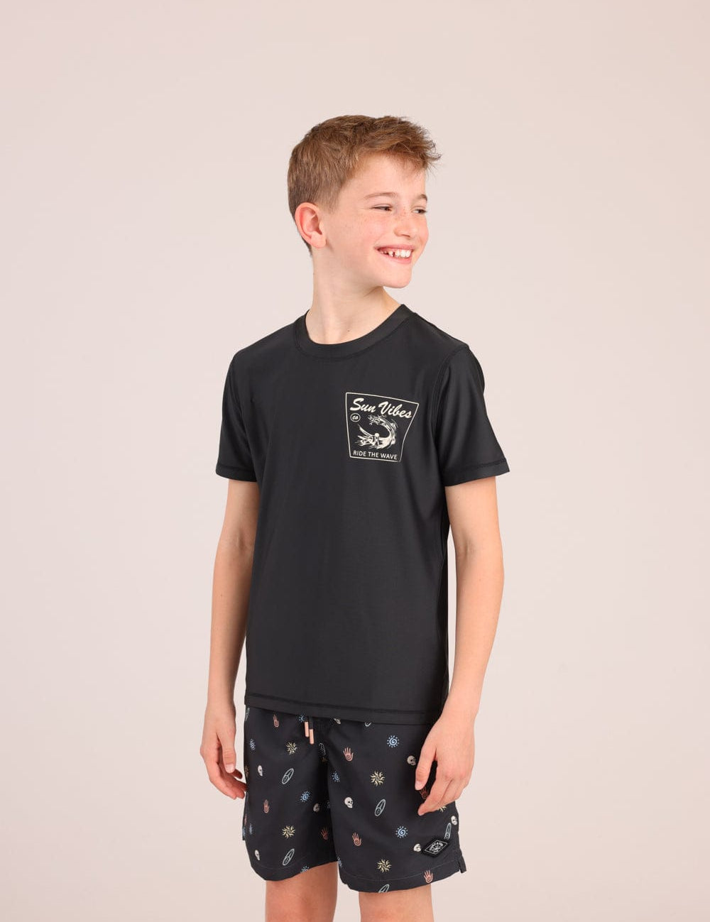 FOX בנים חולצה קצרה חולצת בגד ים עם הדפס חולצת בגד ים עם הדפס