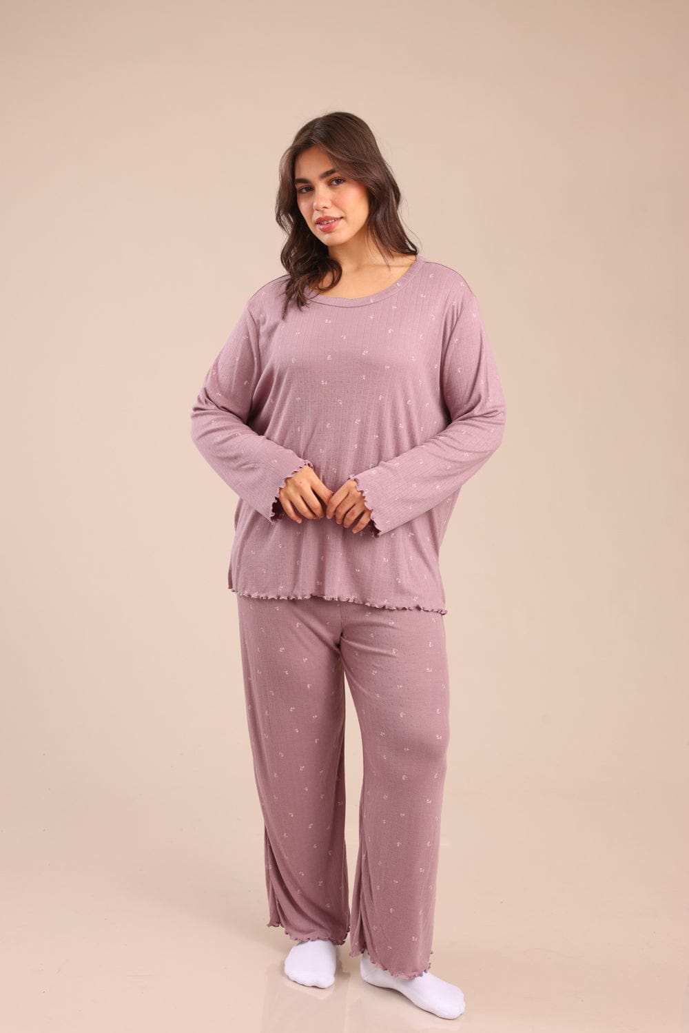 FOX פלאס נשים אחר פיג'מה עם הדפס | PLUS SIZE פיג'מה עם הדפס | PLUS SIZE