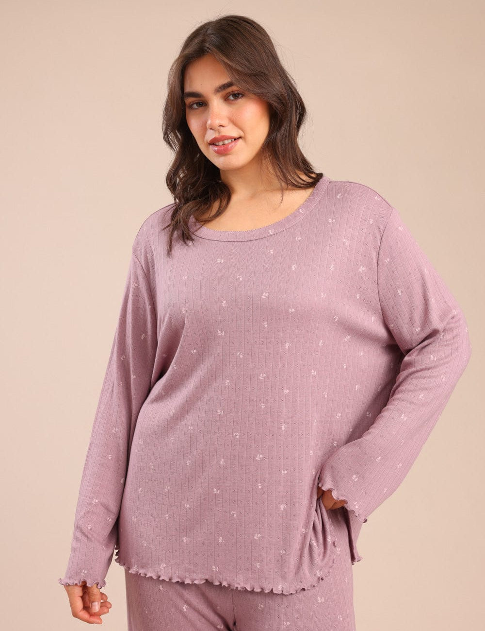 FOX פלאס נשים אחר פיג'מה עם הדפס | PLUS SIZE פיג'מה עם הדפס | PLUS SIZE