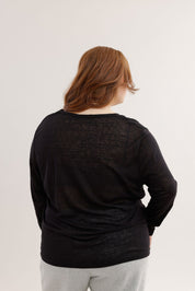 FOX פלאס נשים חולצה חולצת בייסיק צווארון PLUS SIZE | V חולצת בייסיק צווארון PLUS SIZE | V