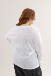 FOX פלאס נשים חולצה חולצת בייסיק צווארון PLUS SIZE | V חולצת בייסיק צווארון PLUS SIZE | V